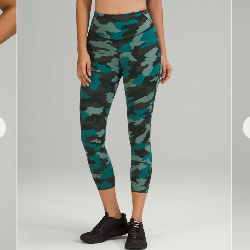 Lululemon Base Pace High-Rise Crop 23" 0 Heritage 365 Camo Tidewater Teal Multi